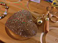 Bedazzled Gold Heart Keychain