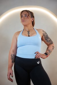 Image 1 of Sculpt Halter Neck Top - Celeste 