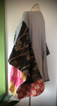 Image 4 of Upcycled “Beatles” vintage kantha quilt poncho