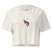 Image 1 of embroidered shrimpies  crop top