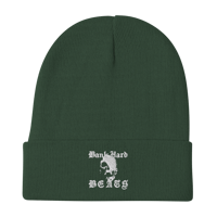 Image 2 of Embroidered Beanie White Skull Logo