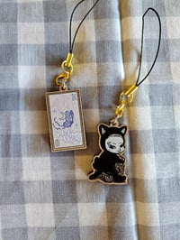 Image 1 of LOST Kitty and Tarot Card Mini Wooden Charms 