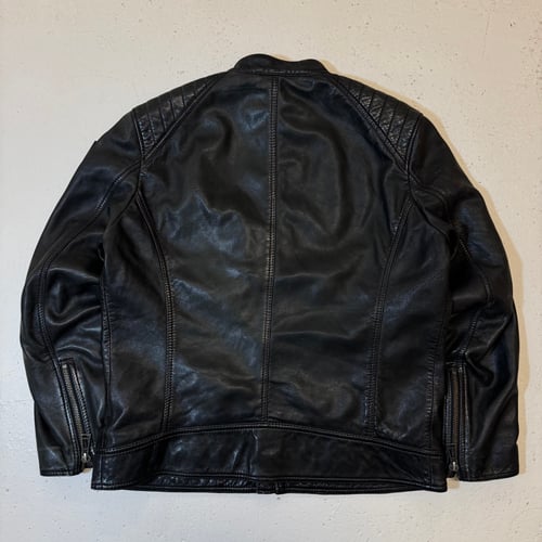 Image of Belstaff Leather Biker Jacket, Size Large