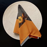 Image 12 of cloth napkins ( Happy Thanksgiving with orange)
