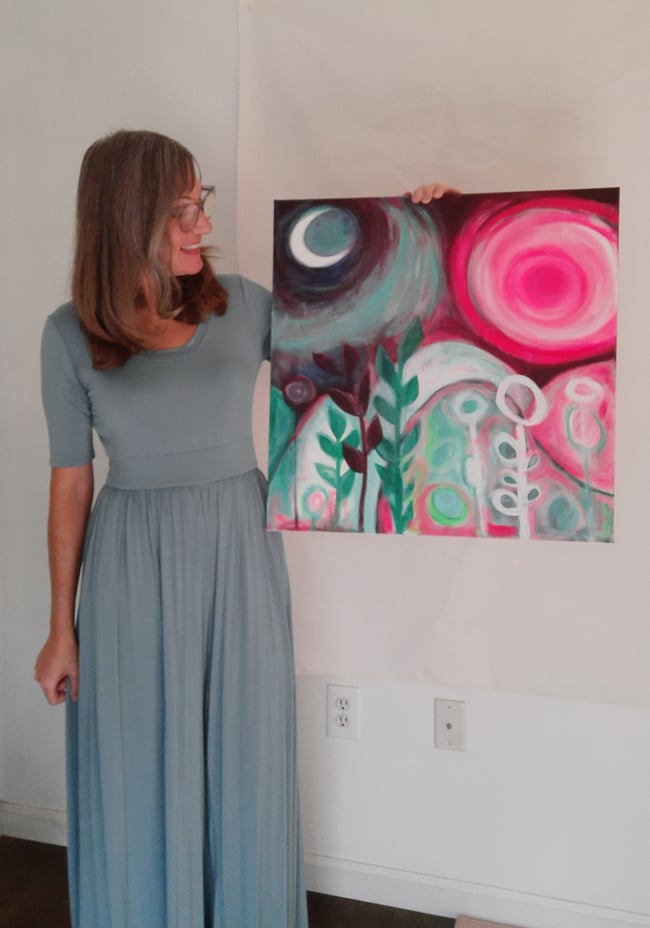 Blushing Sunset. Original canvas painting