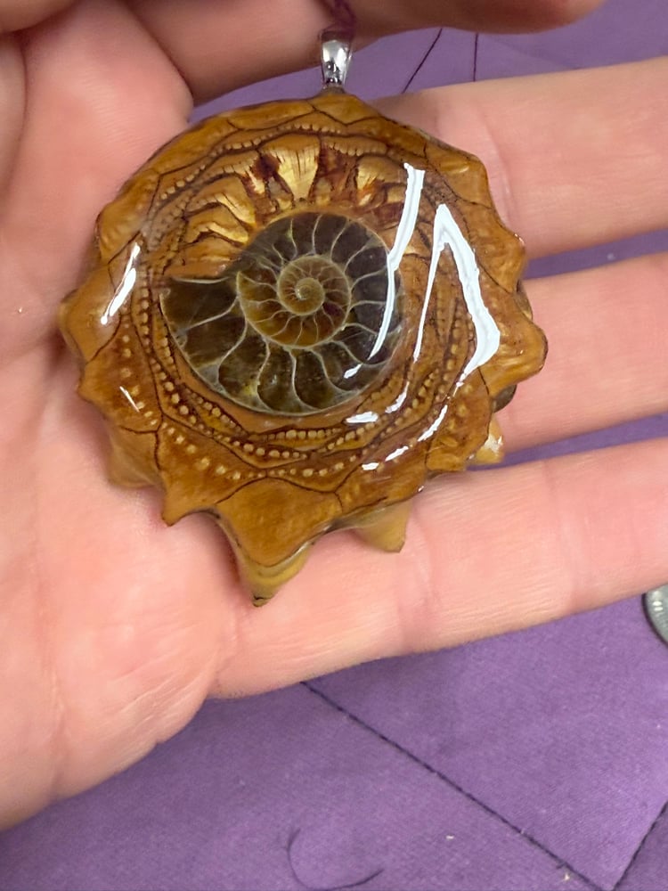Image of Ammonite Pinecone Charm | PNW Art | #131