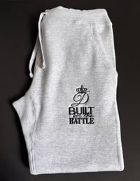 Image 2 of Light Grey "D + Built for the Battle" Joggers (Already made/ready to ship) 