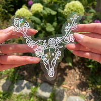 Image 1 of Deer Skull & Flowers Suncatcher