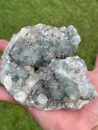Image 13 of Green Fluorite & Druzy Quartz With UV Calcite Specimen #1840