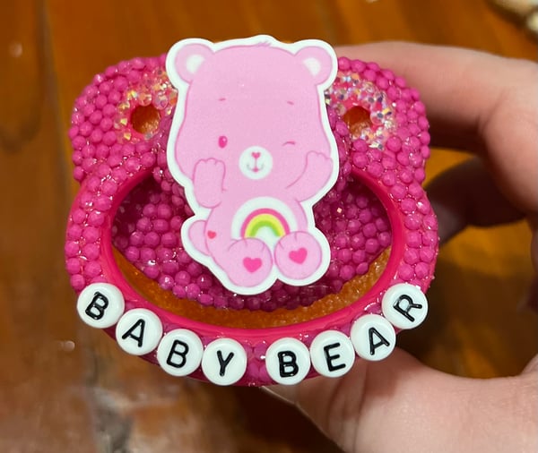 Image of Pink Bear - Baby Bear Adult Pacifier