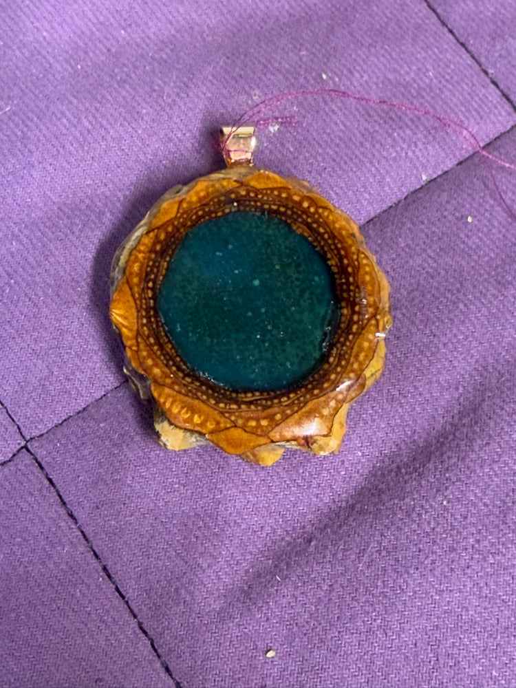 Image of Crystal Chip Pinecone Charm | Handmade PNW Resin Jewelry | #96