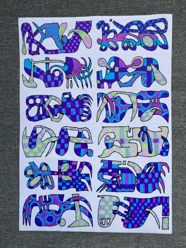 Blue Purple Stickers