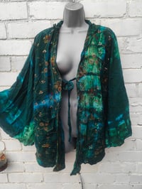 Image 3 of Jewel hoodie peacock green tie dye 