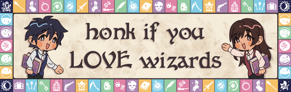 11 x 3.5” "Honk if You Love Wizards" Bumper Sticker