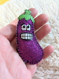 Image 3 of Worried Aubergine Brooch