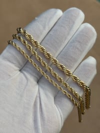 Image 2 of 3mm,4mm,5mm,6mm Gold Tone Rope Bracelets for men/women (Gold Plated)