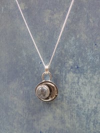 Image 14 of Maiden Moon Pendants - Handmade Sterling Silver Moon Pendants Set With Rainbow Moonstone