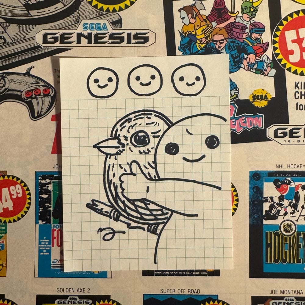 Image of Fat Bird Sharpie Sketch #177