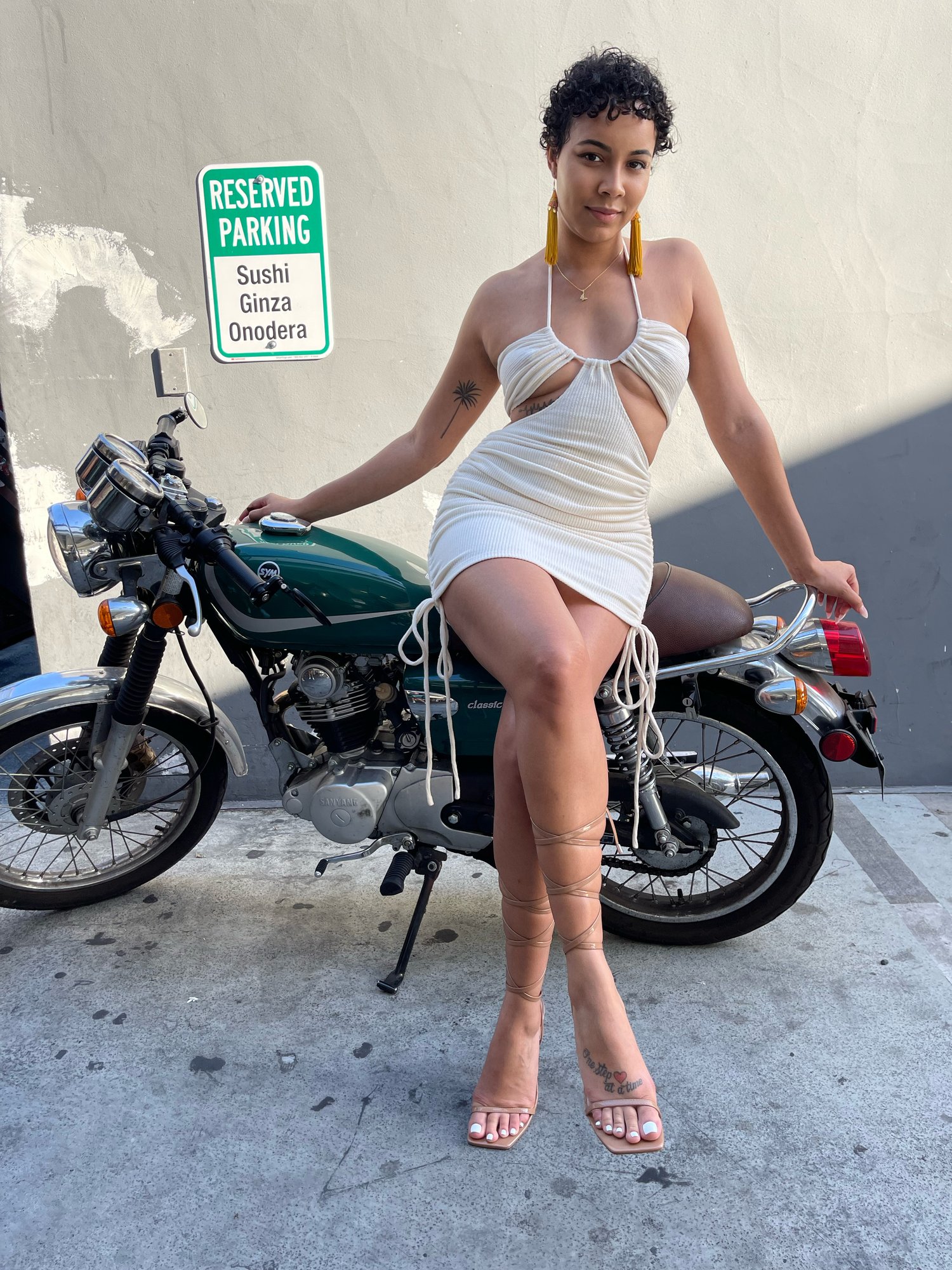 Image of Cream Cut Out Dress
