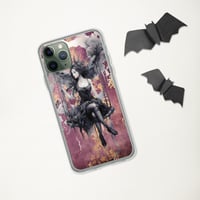 Image 5 of Dark Fairy and Purple Tattered Background Fantasy Goth Clear Case for iPhone®