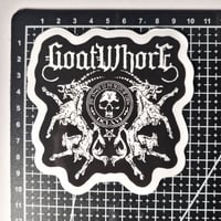 Image 2 of Goatwhore Emblem "The Answer To The Death Of Gods" DIE CUT Glossy Finish LAMINATED Vinyl Sticker 