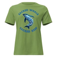 Image 2 of Women's Relaxed T-Shirt, Sacred Whale Sacred Reef, Ocean Coral Reef Whale Art Tee