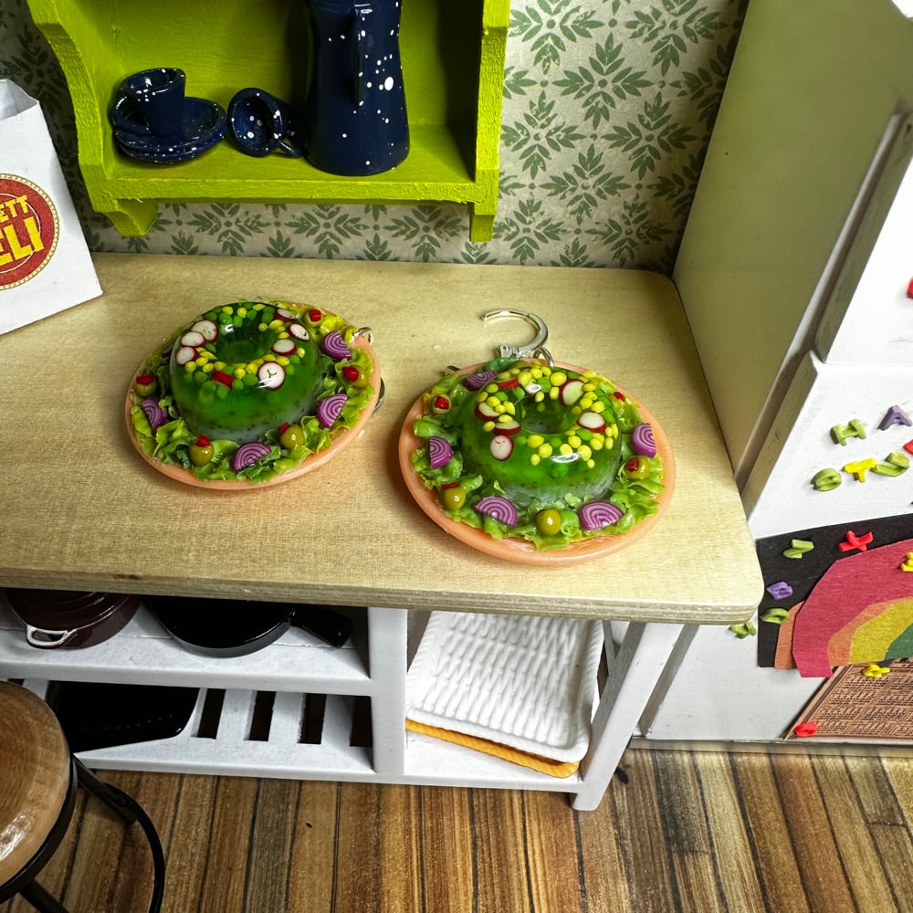 Image of Raddish, Peas, and Carrots Gelatin Earrings