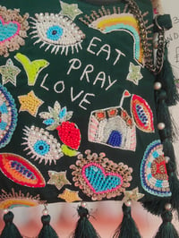 Image 6 of DARK GREEN Eat pray love beaded bag and headband set