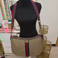 Image 1 of Brown Canvas Moon Bag