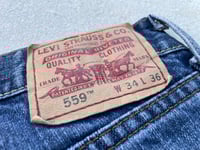 Image 2 of 2000s LEVIS 559 DENIM PANTS/ SIZE 34x35
