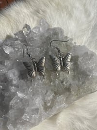 Image 1 of Silver butterfly earrings 