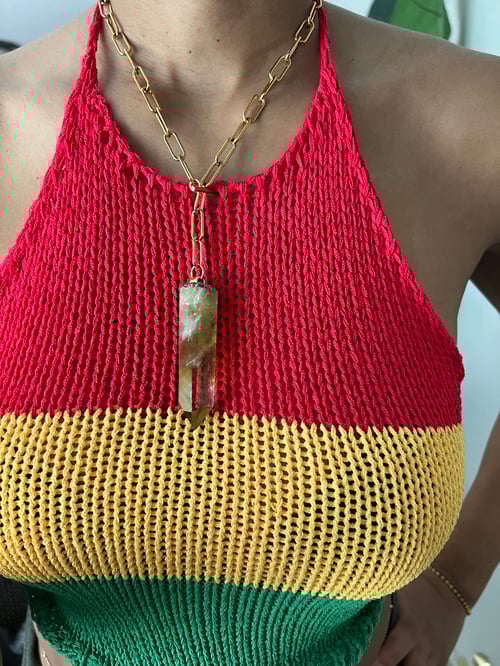 Image of GOLDRAY • Yellow Citrine Crystal Necklace