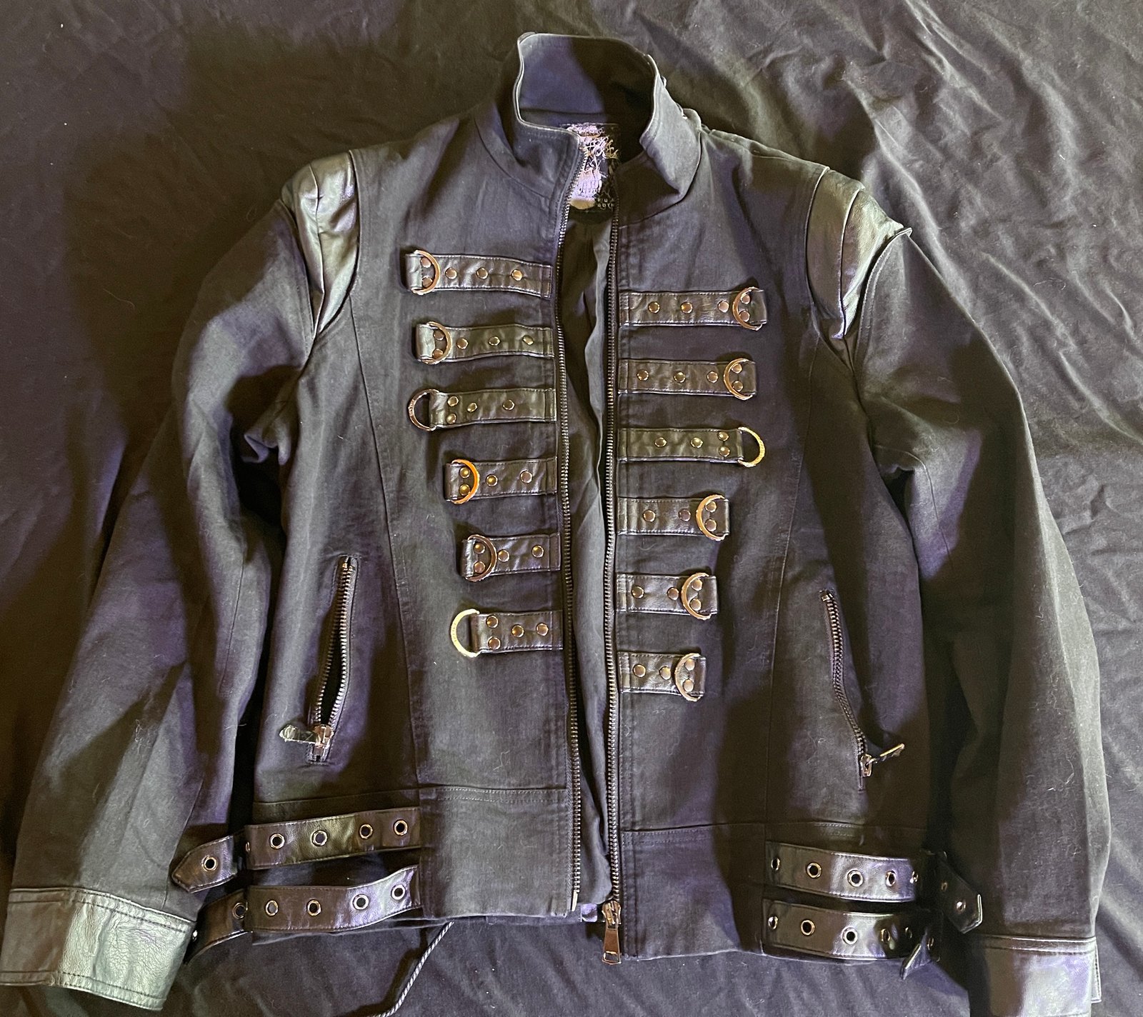 Goth Leather and Denim Bondage Jacket | RED'S PLANET