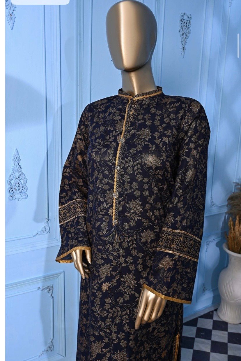 Bin Saeed gold print blue