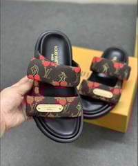 Image 3 of CHERRY BROWN PUFF SANDALS