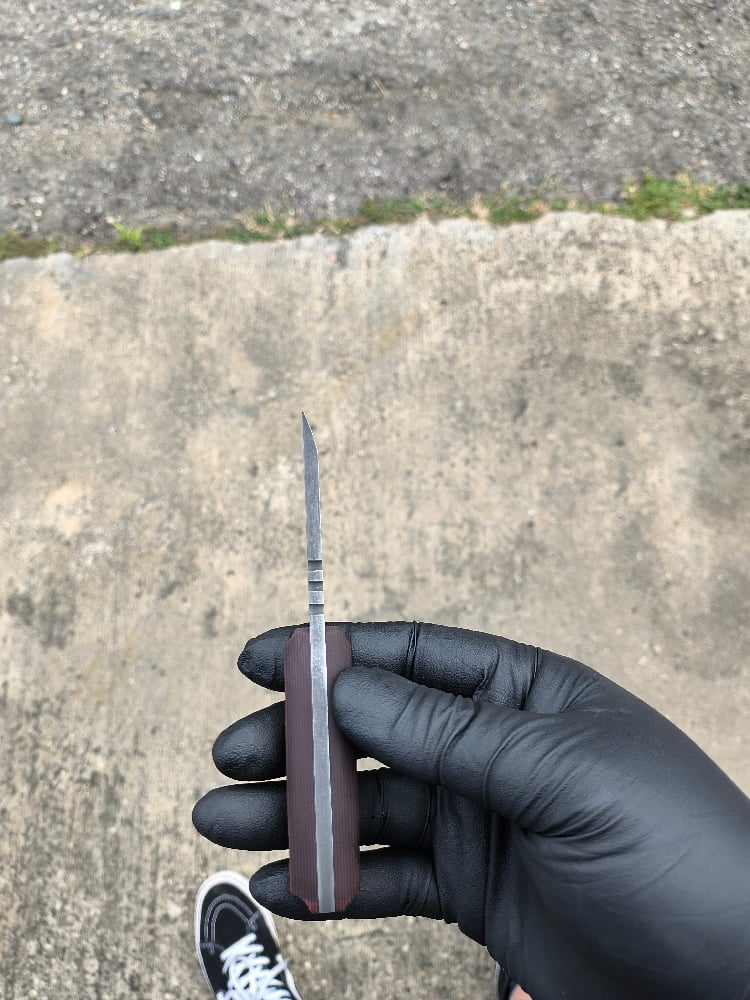 Image of Custom Fixed Blade EDC Tactical Trailing Point Chisel Nitro-V Knife