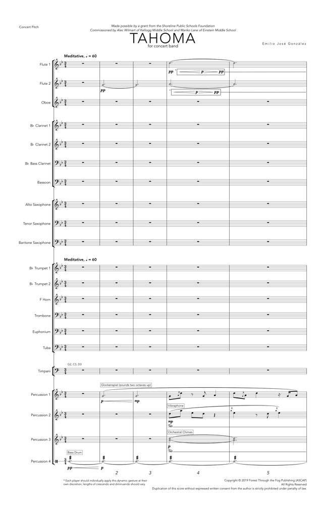 Image of SCORE - TAHOMA for Concert Band