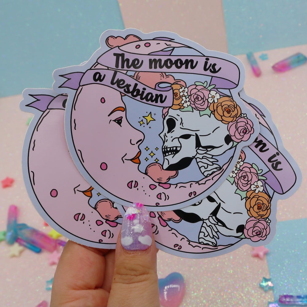 Image of The Moon Is A Lesbian Large Vinyl Sticker