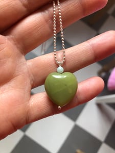Image of Silver necklace serpentine heart 