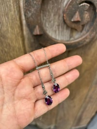 Image 5 of Réservé. Superbe collier en argent massif, améthystes et marcassites! Début 1900!