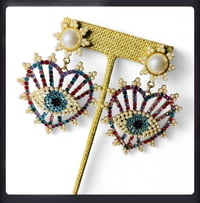 Image 2 of Evil Eye Statement Earrings