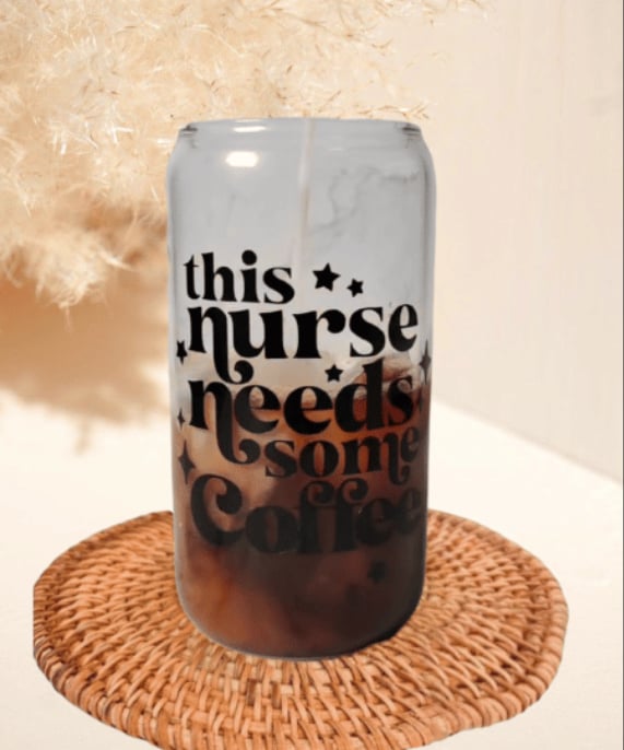 Image of this nurse needs some coffee glass cup