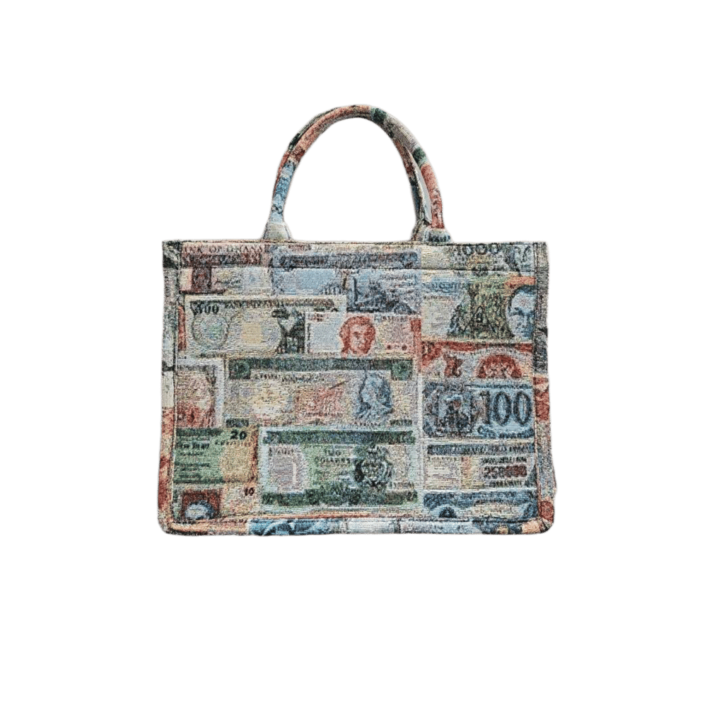 Foreign Currency Tapestry Purse 