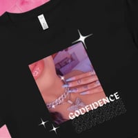 Image 1 of ‘Godfidence’ Crop Top (black)