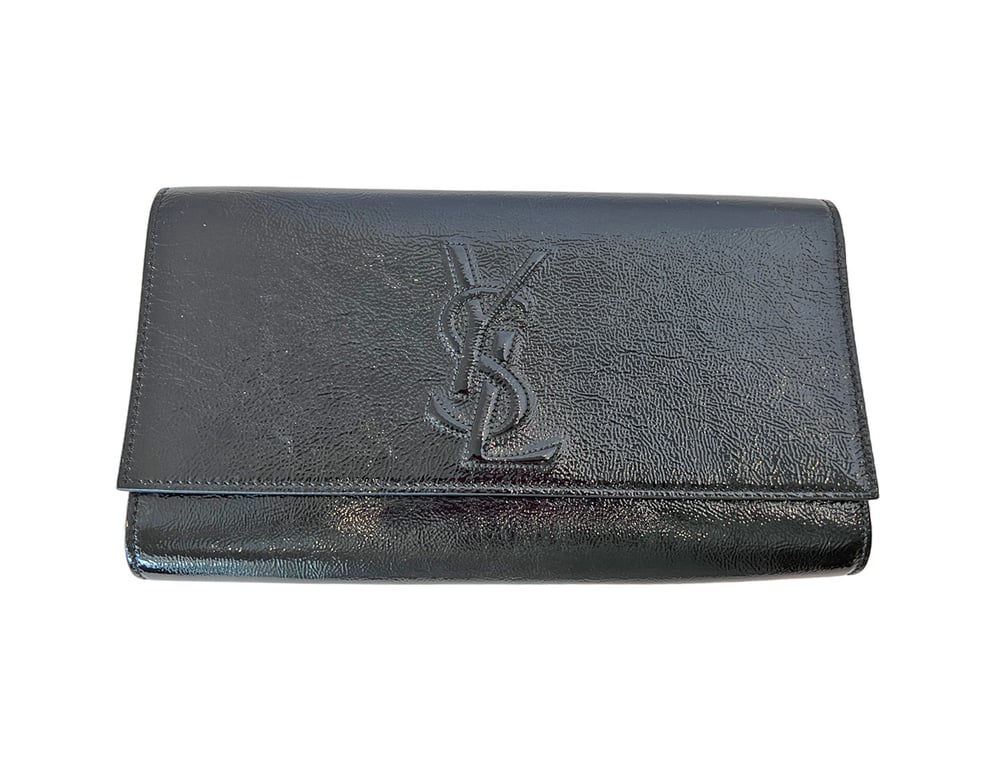 Image of Saint Laurent Patent Monogram Clutch 958-105