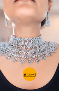 Image 4 of Kristila_AD Choker Set - Bridal Choker Set with Earrings