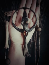 Image 1 of Amber, obsidian & bone 