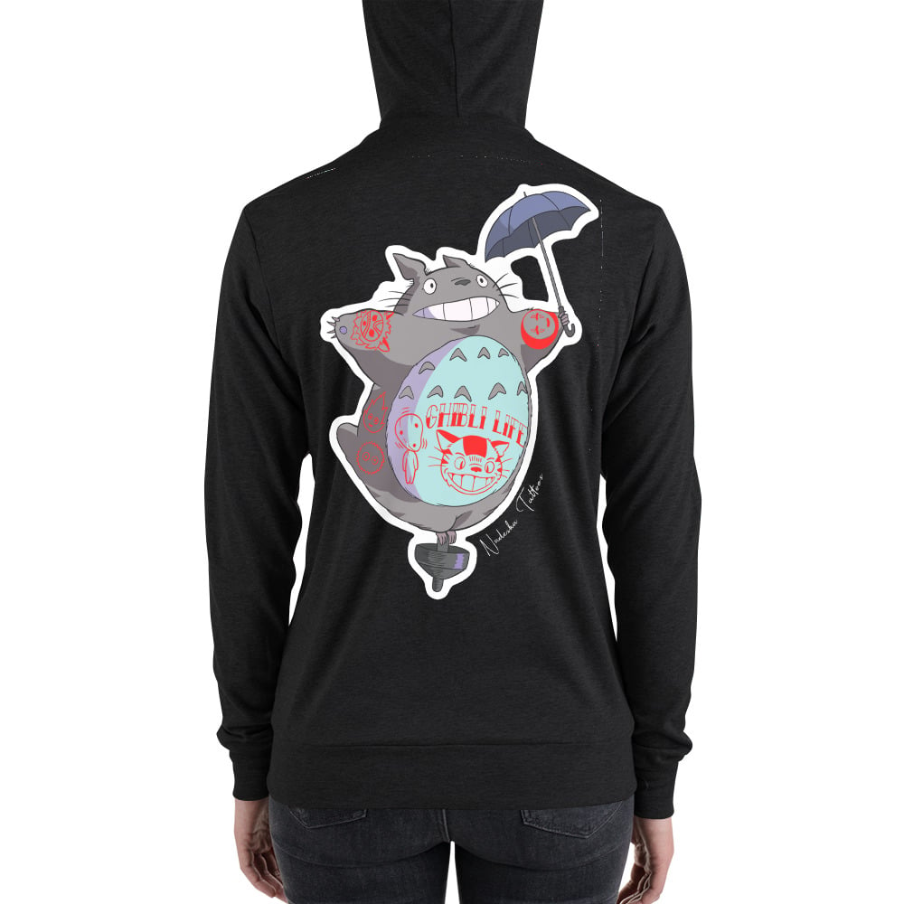 Tattooed Totoro lightweight Unisex zip hoodie