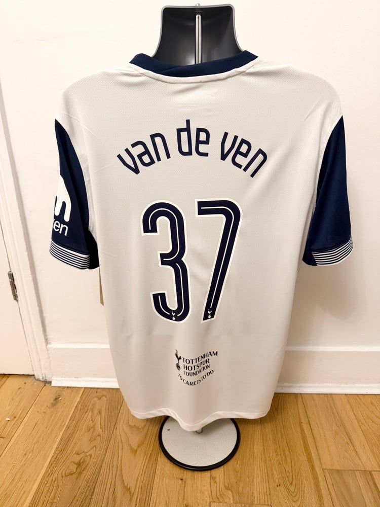 Image of NEW Tottenham Hotspur “VAN DE VEN 37” 2024/25 Home Europa Final Shirt (L)