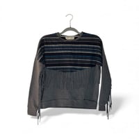 Image 1 of Zara Striped Fringe Sweater S